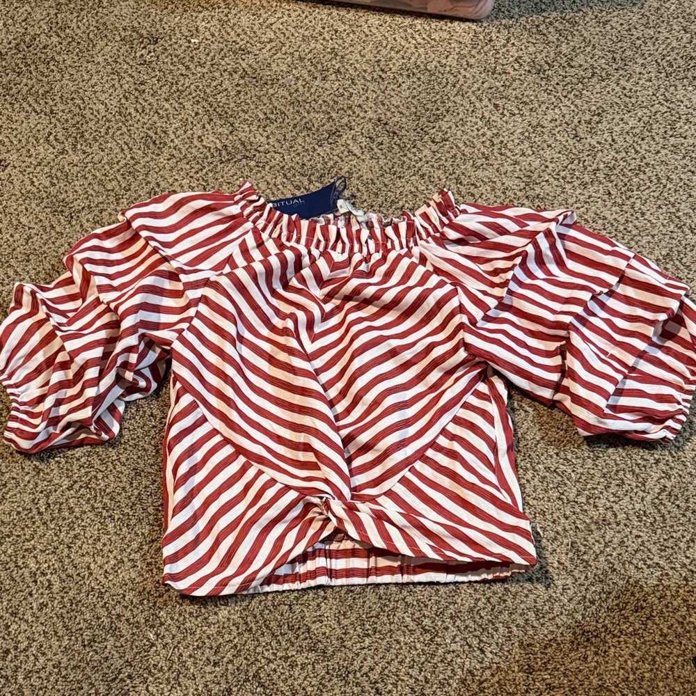 Striped Red and White Girl’s Top
